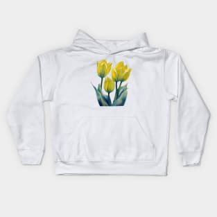 Yellow Tulips with no Background Kids Hoodie